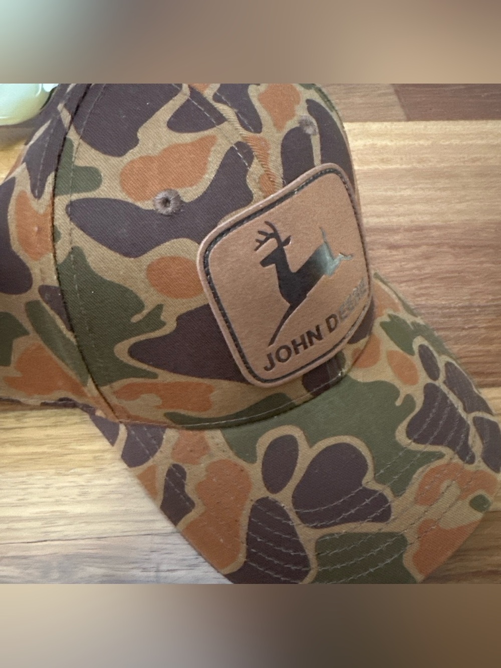 John Deere Camo Patch Cap in Brown and Green